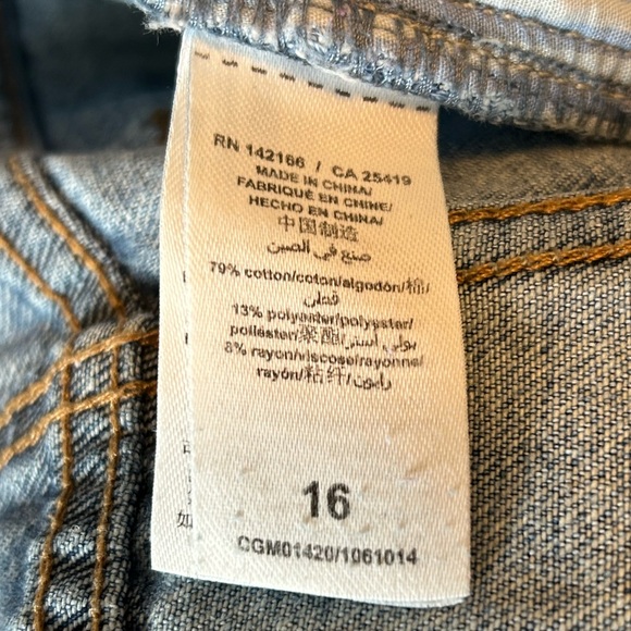 Habitual Girl High Rise Wide Leg Crop Distressed Denim Jeans Sz 16 - Picture 11 of 11